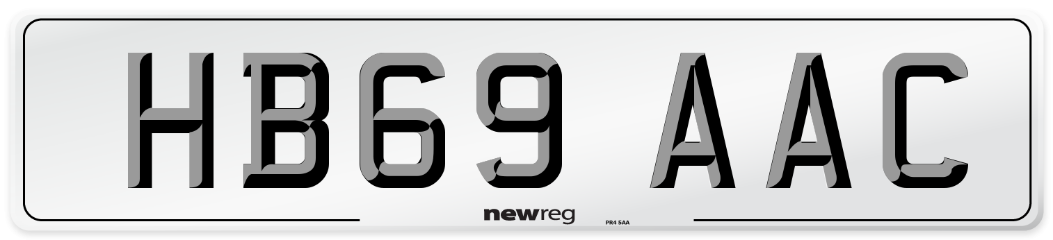 HB69 AAC Number Plate from New Reg